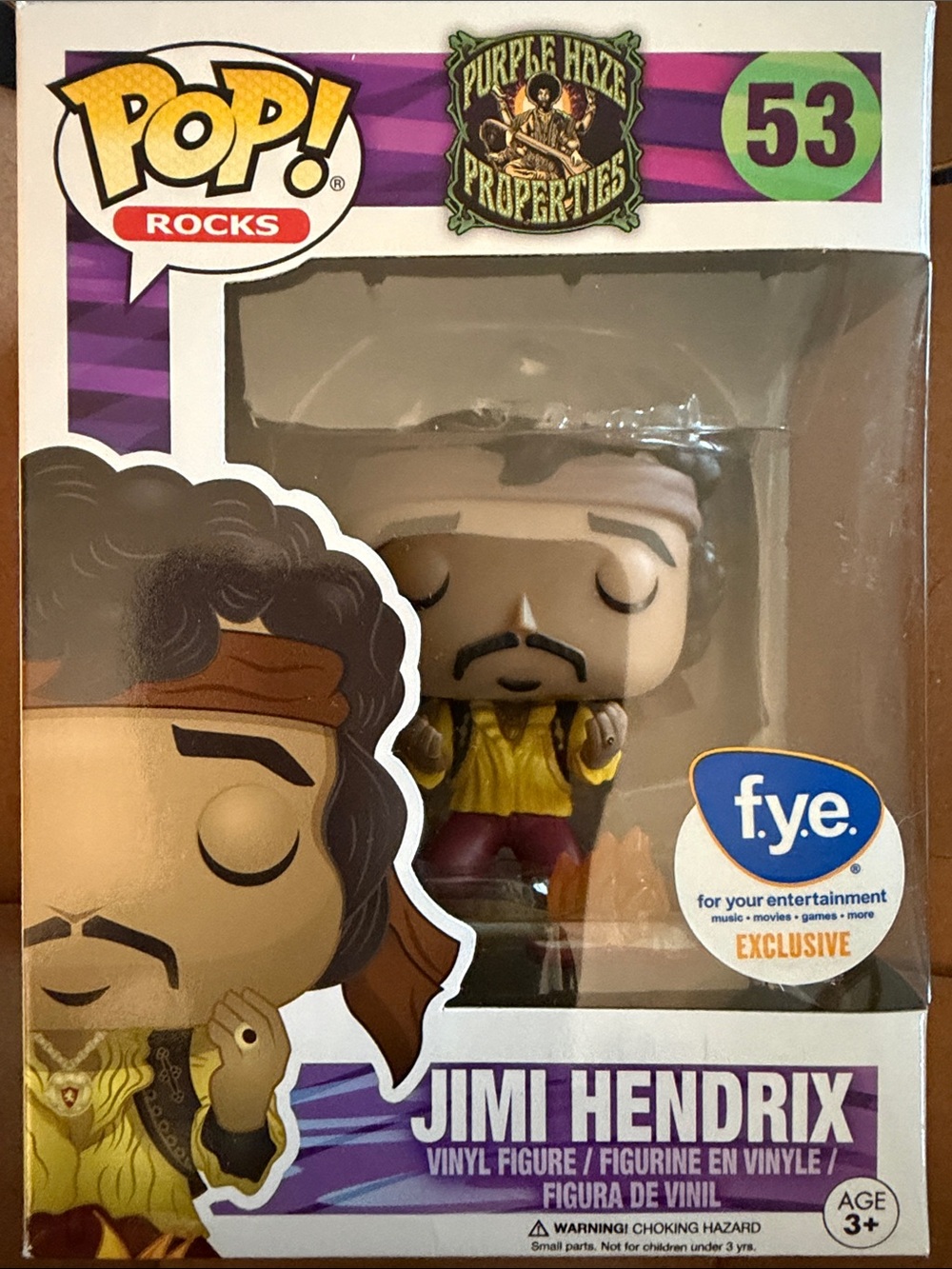 Funko Pop Jimi Hendrix Rocks Vinyl Figure with burning guitar #53